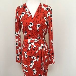 Diane von Furstenberg DVF Wrap Dress in Poppy Prin